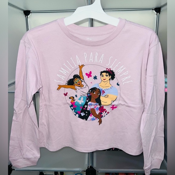 Disney Encanto Girls Cropped Long Sleeve T-Shirt Size M 7/8 NWT - Picture 2 of 5